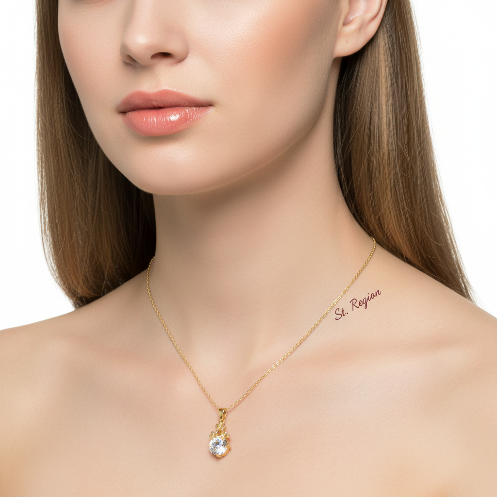 Crystal & 18K Gold-Plated Flower Cluster Pendant Necklace - Street Region