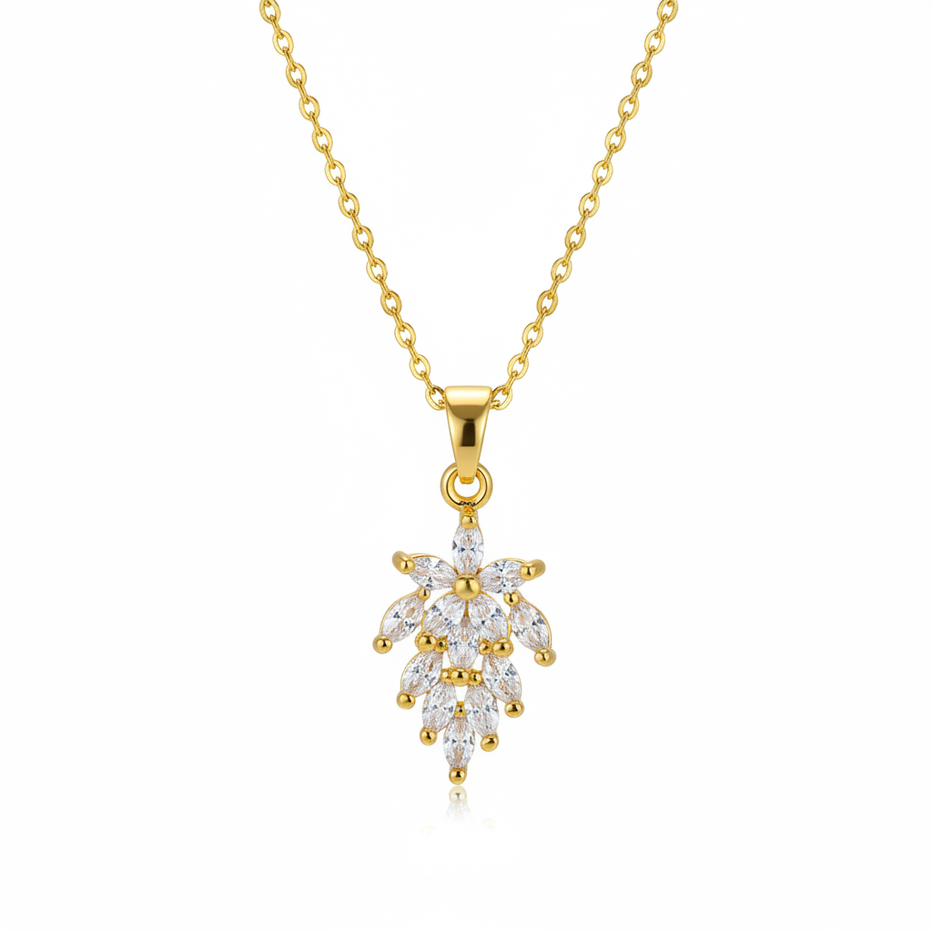 Crystal & 18K Gold-Plated Botanical Pendant Necklace - Street Region