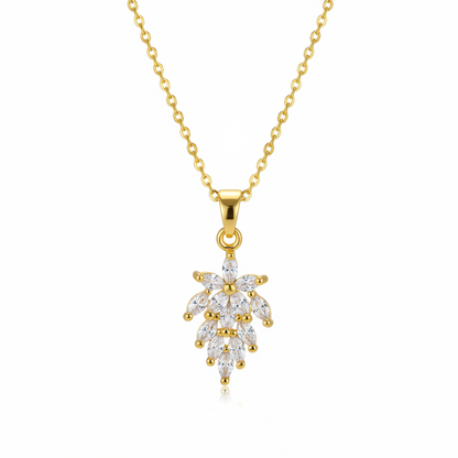 Crystal & 18K Gold-Plated Botanical Pendant Necklace - Street Region