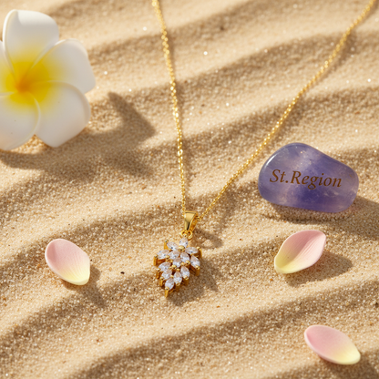 Crystal & 18K Gold-Plated Botanical Pendant Necklace - Street Region