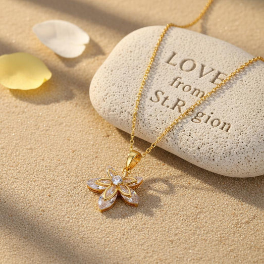 Crystal & 18K Gold-Plated Leaf Pendant Necklace