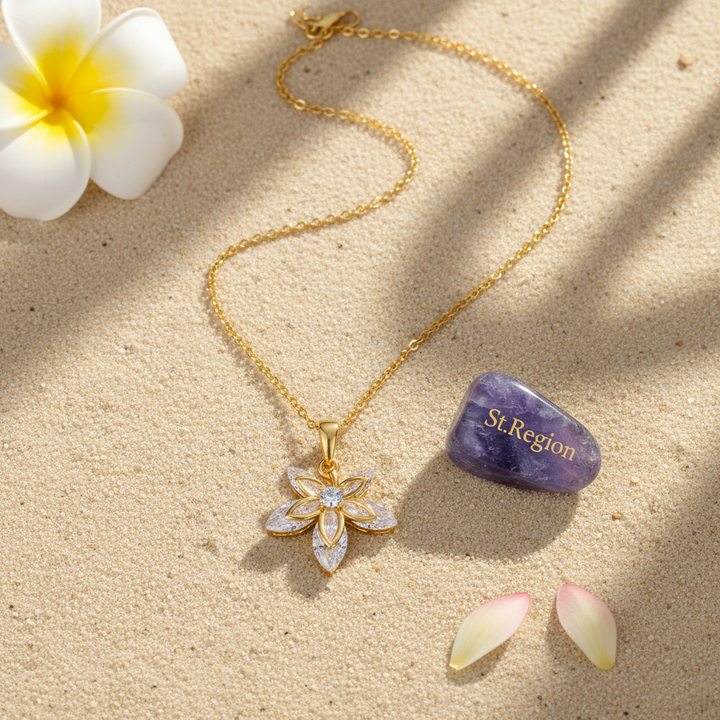 Crystal & 18K Gold-Plated Leaf Pendant Necklace - Street Region