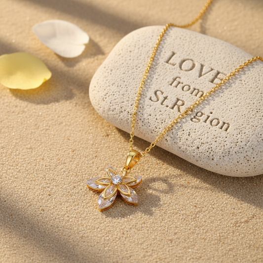 Crystal & 18K Gold-Plated Leaf Pendant Necklace