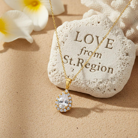Crystal & Cubic Zirconia 18K Gold-Plated Teardrop Pendant Necklace