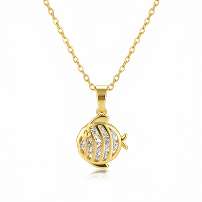 Crystal & 18K Gold-Plated Fish Pendant Necklace - Street Region
