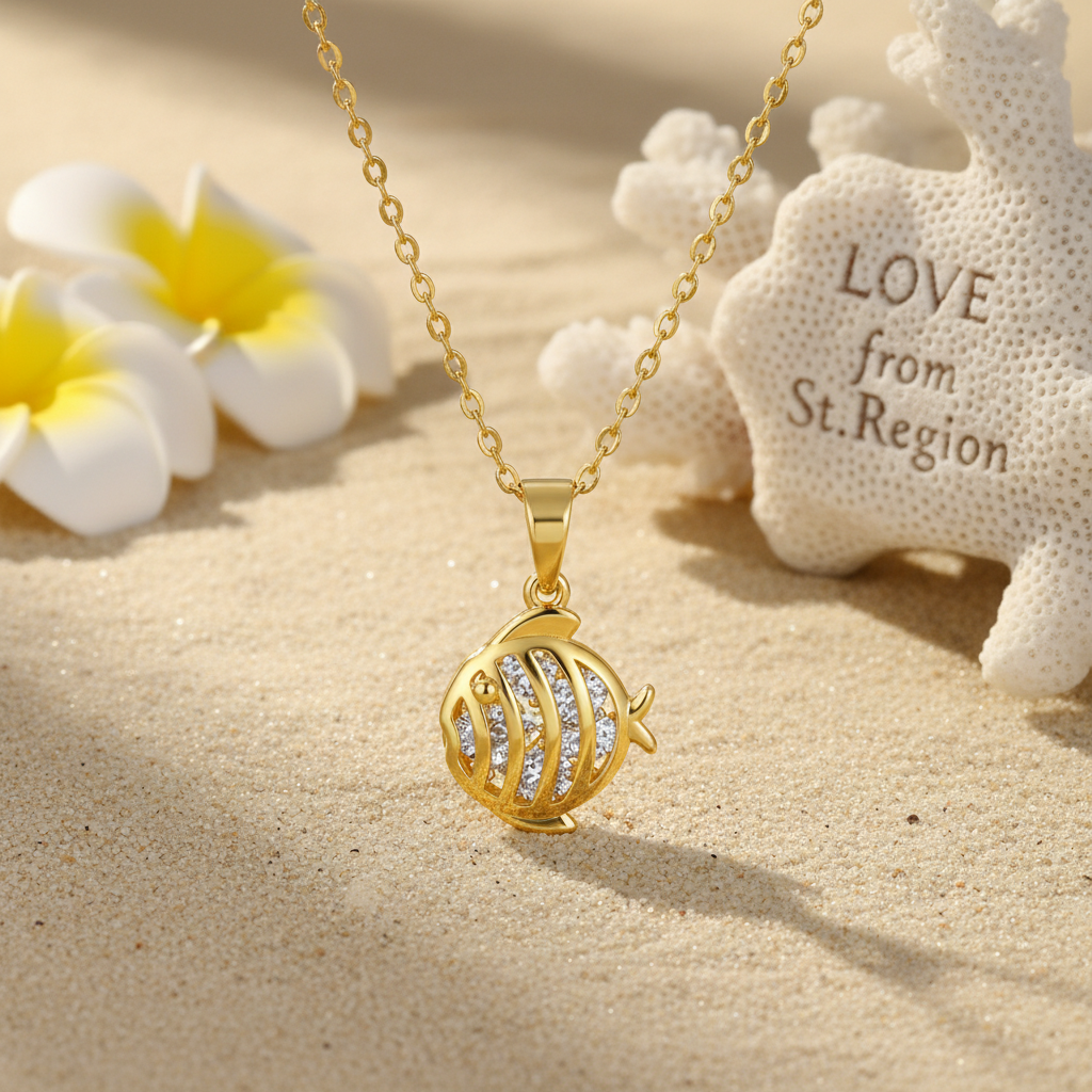 Crystal & 18K Gold-Plated Fish Pendant Necklace - Street Region