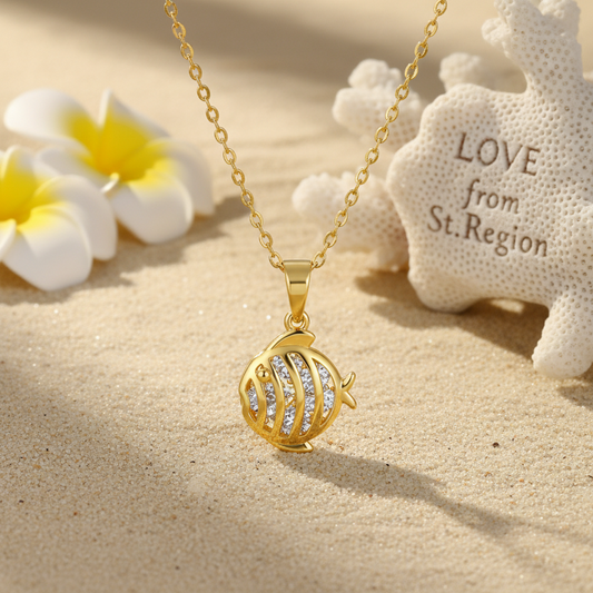 Crystal & 18K Gold-Plated Fish Pendant Necklace