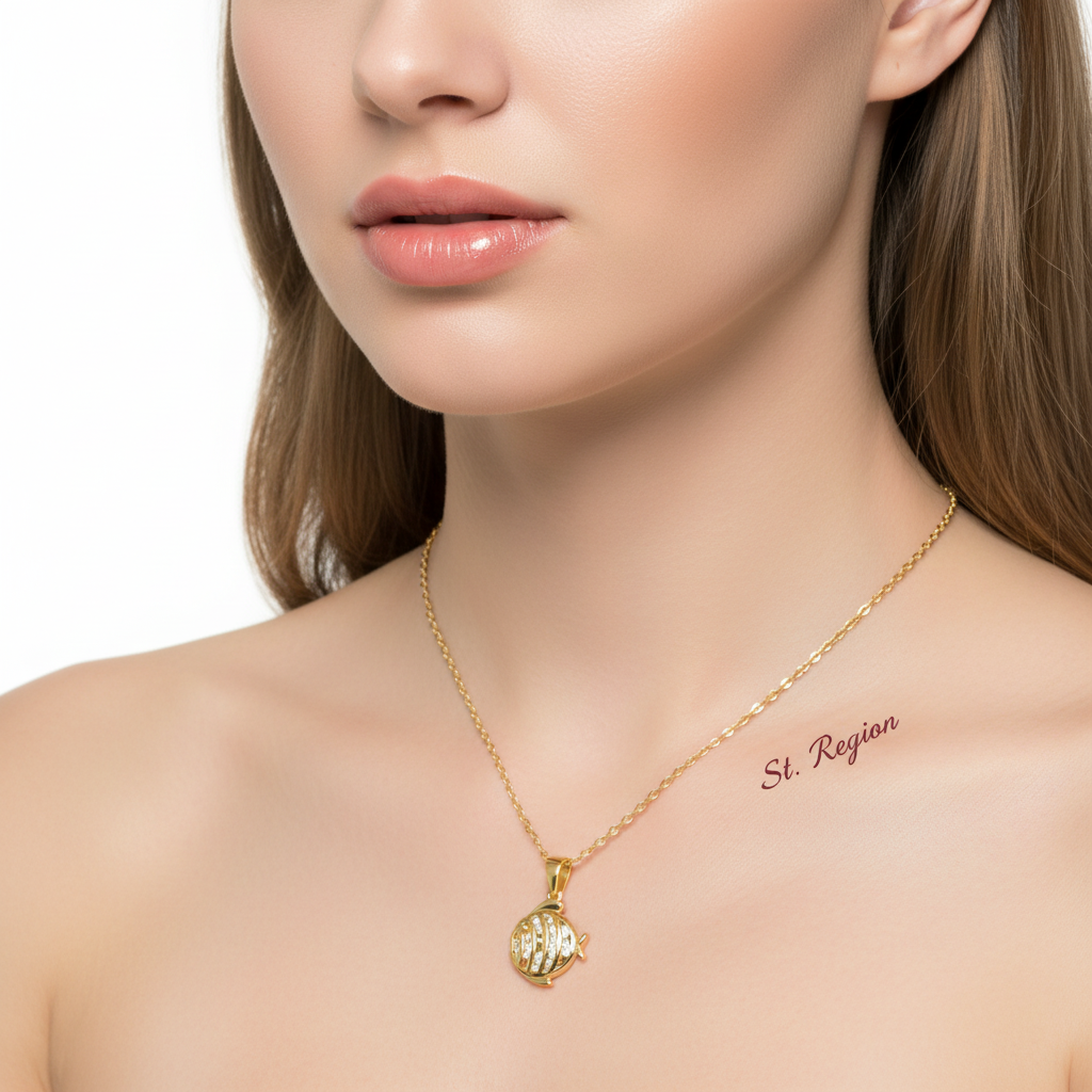 Crystal & 18K Gold-Plated Fish Pendant Necklace - Street Region