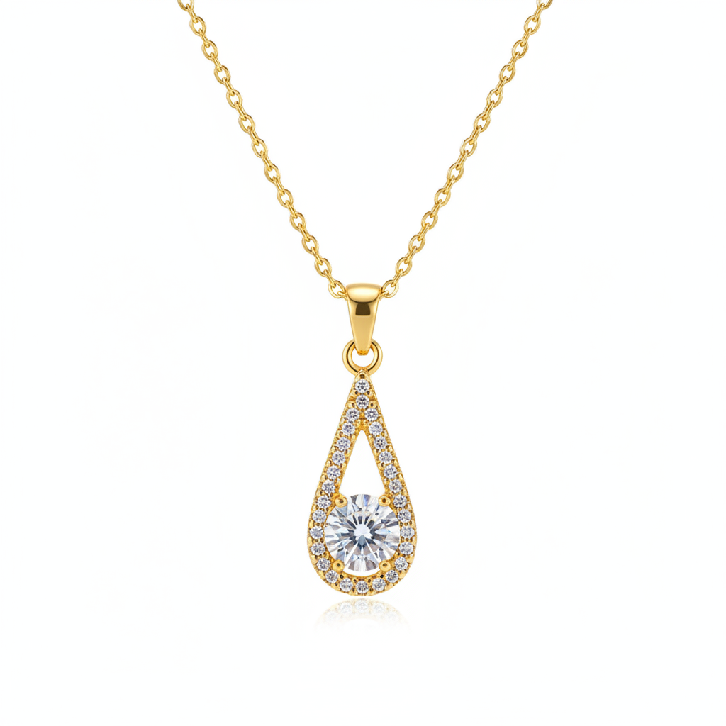 Crystal & Cubic Zirconia Drop Pendant Necklace - Street Region