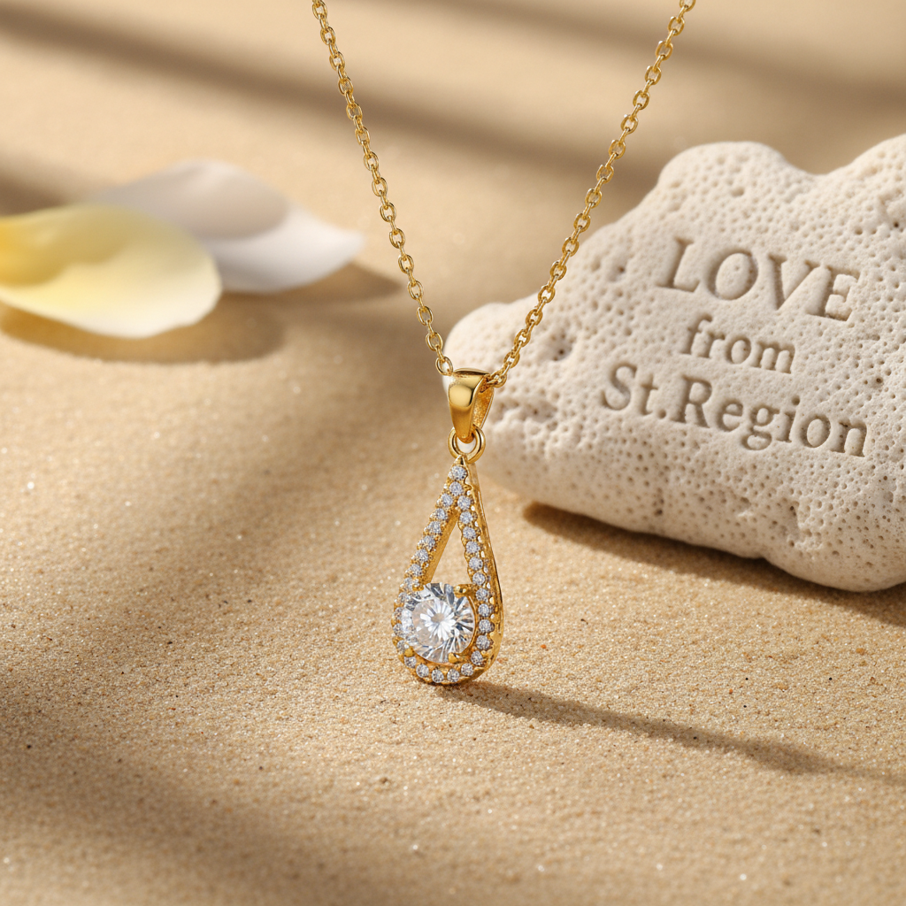 Crystal & Cubic Zirconia Drop Pendant Necklace - Street Region