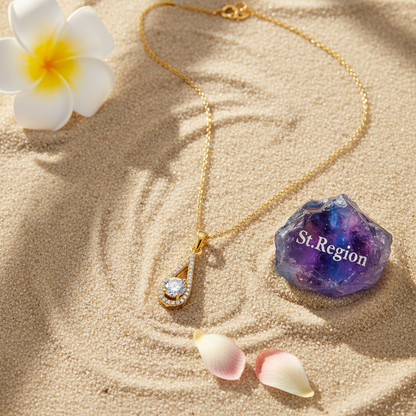 Crystal & Cubic Zirconia Drop Pendant Necklace - Street Region