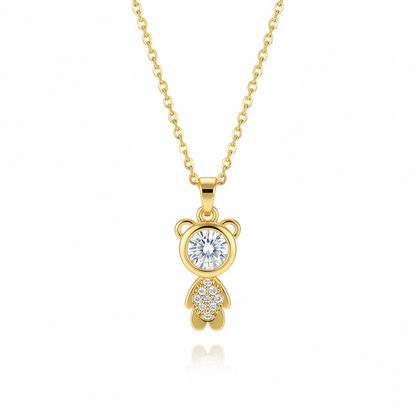 Crystal & 18K Gold-Plated Bear Pendant Necklace - Street Region