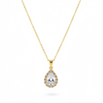 Crystal & Cubic Zirconia 18K Gold-Plated Teardrop Pendant Necklace - Street Region