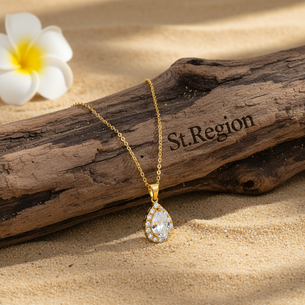 Crystal & Cubic Zirconia 18K Gold-Plated Teardrop Pendant Necklace - Street Region