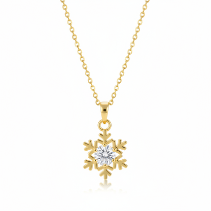 Crystal & 18K Gold-Plated Snowflake Pendant Necklace - Street Region