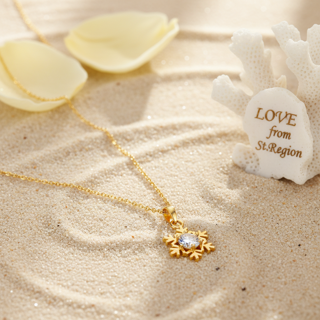 Crystal & 18K Gold-Plated Snowflake Pendant Necklace - Street Region