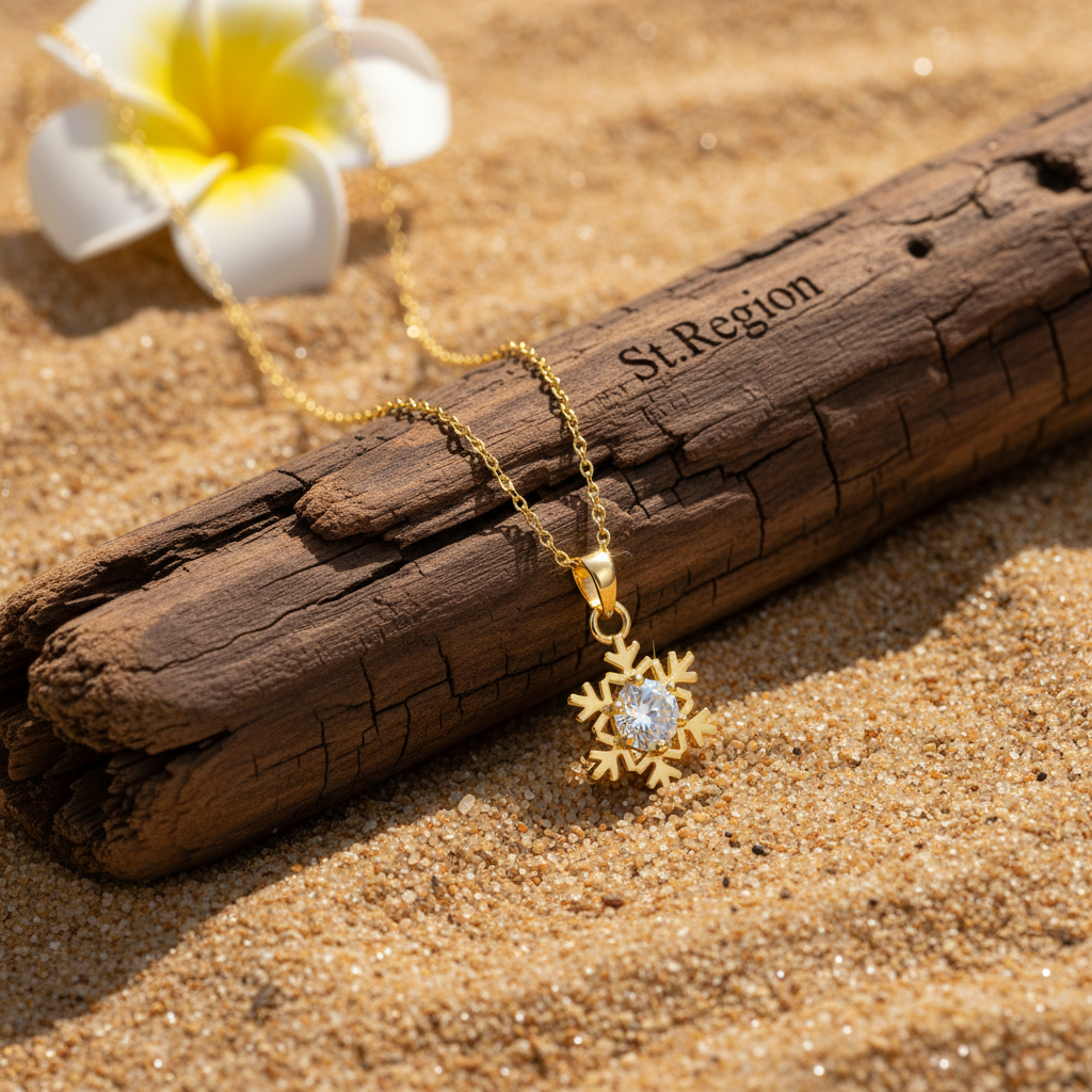 Crystal & 18K Gold-Plated Snowflake Pendant Necklace - Street Region
