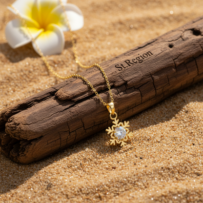 Crystal & 18K Gold-Plated Snowflake Pendant Necklace - Street Region