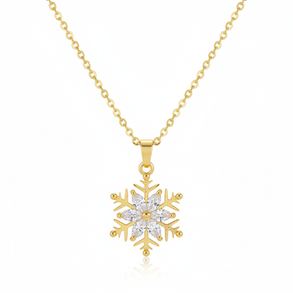 Crystal & 18K Gold-Plated Snowflake Pendant Necklace - Street Region