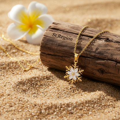 Crystal & 18K Gold-Plated Snowflake Pendant Necklace - Street Region