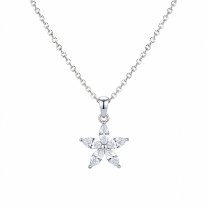 Crystal & Silver-Plated Marquise Flower Pendant Necklace - Street Region