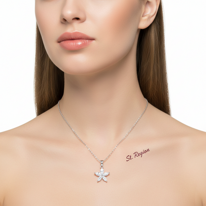 Crystal & Silver-Plated Marquise Flower Pendant Necklace - Street Region