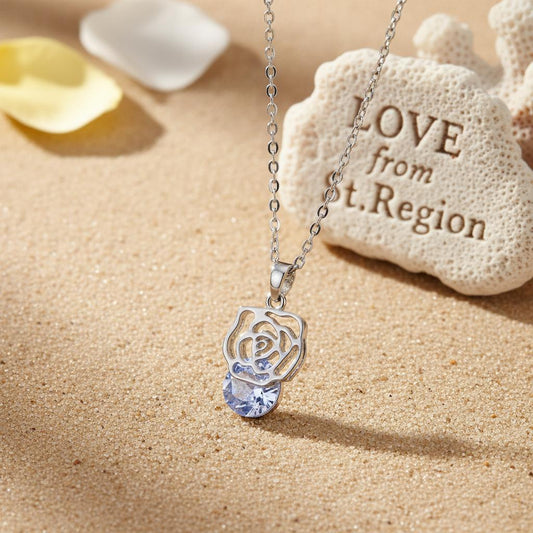 Crystal & Silver-Plated Rose Pendant Necklace