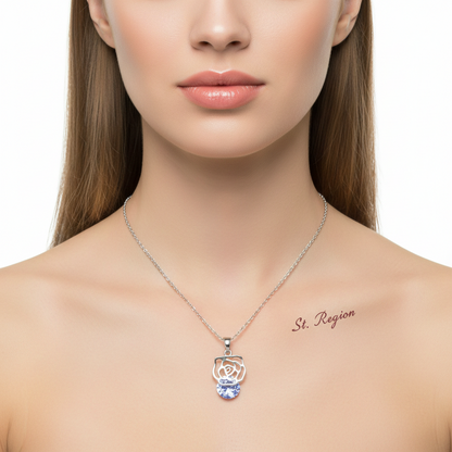 Crystal & Silver-Plated Rose Pendant Necklace - Street Region