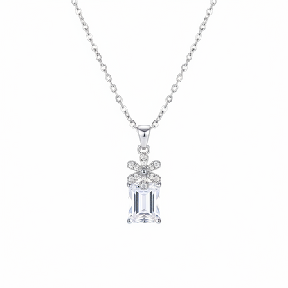 Cubic Zirconia & Crystal Floral Pendant Necklace - Street Region