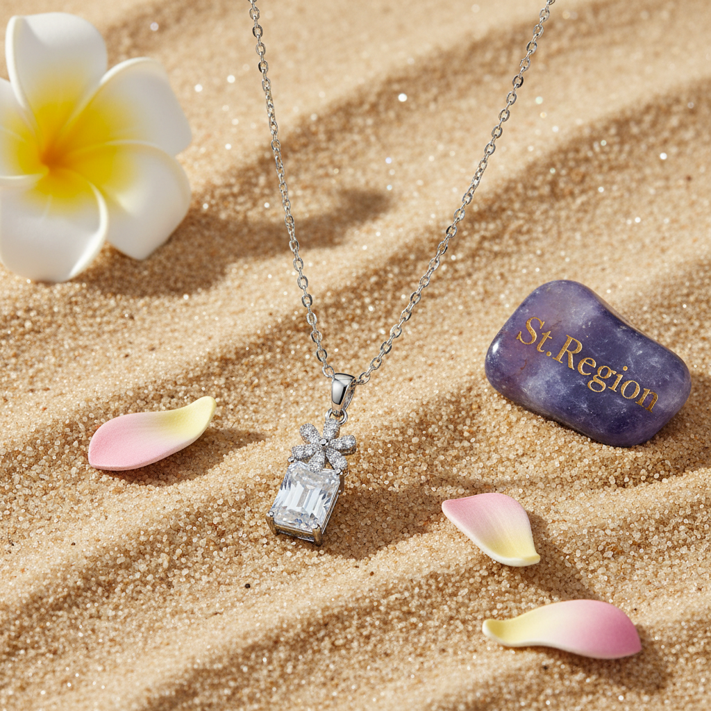 Cubic Zirconia & Crystal Floral Pendant Necklace - Street Region