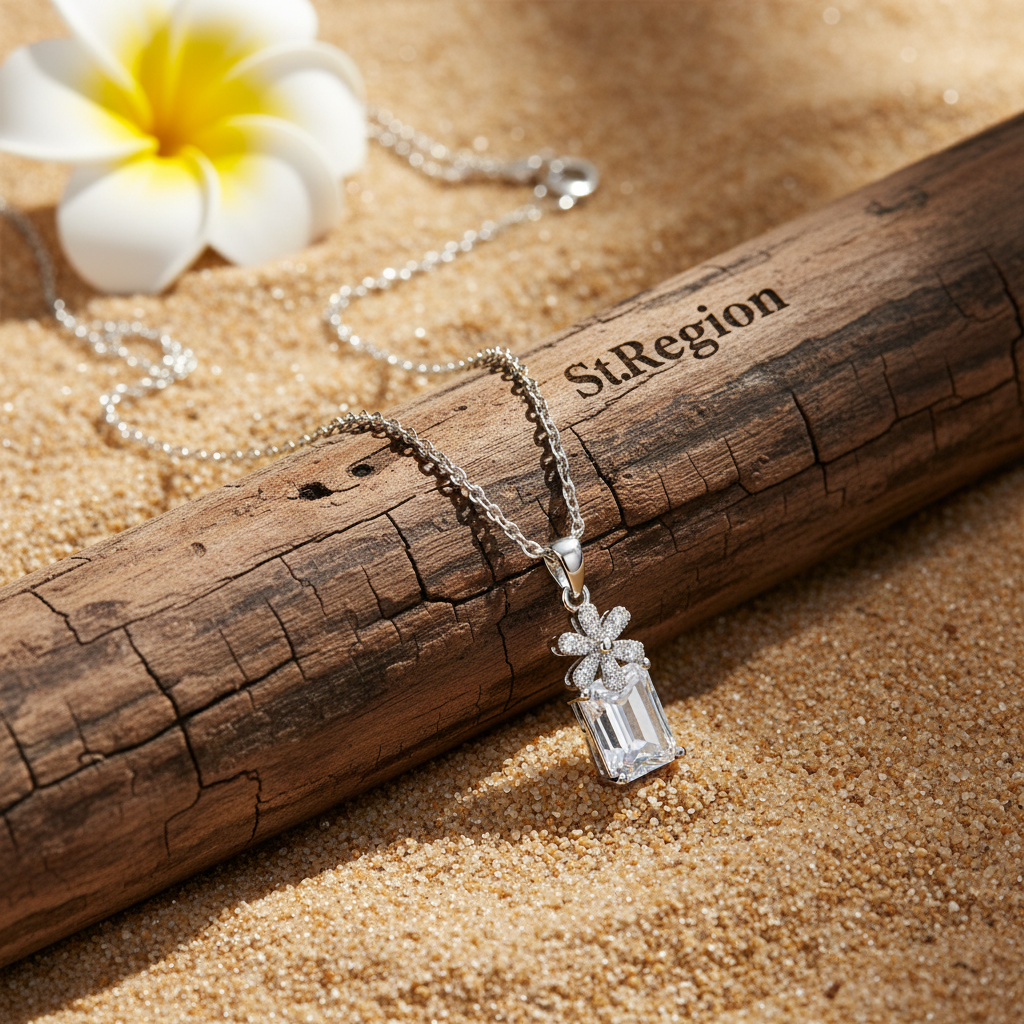 Cubic Zirconia & Crystal Floral Pendant Necklace - Street Region