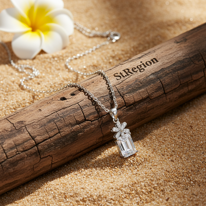Cubic Zirconia & Crystal Floral Pendant Necklace - Street Region