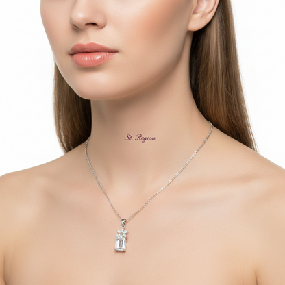 Cubic Zirconia & Crystal Floral Pendant Necklace - Street Region