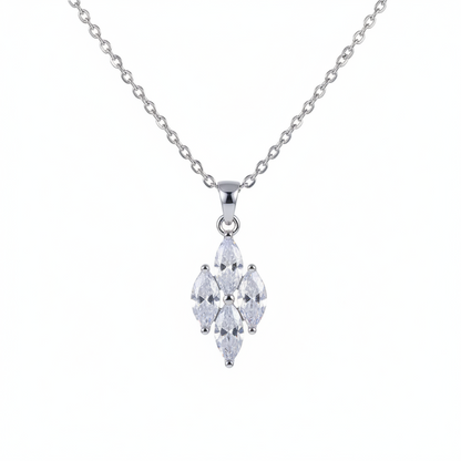Crystal & Silver-Plated Marquise Pendant Necklace - Street Region