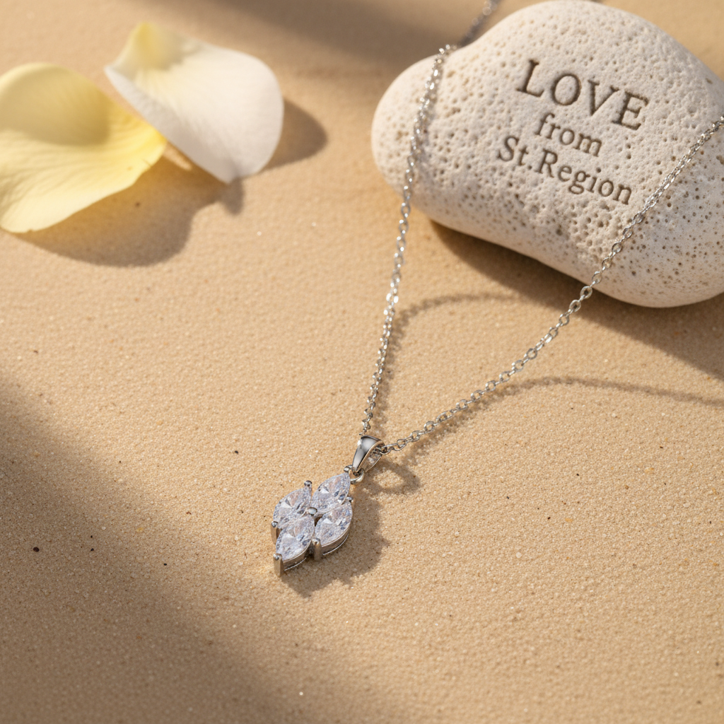 Crystal & Silver-Plated Marquise Pendant Necklace - Street Region