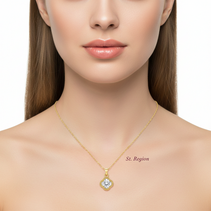 Crystal & 18K Gold-Plated Clover Pendant Necklace - Street Region
