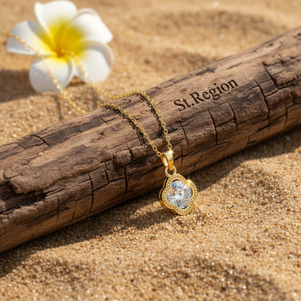 Crystal & 18K Gold-Plated Clover Pendant Necklace - Street Region