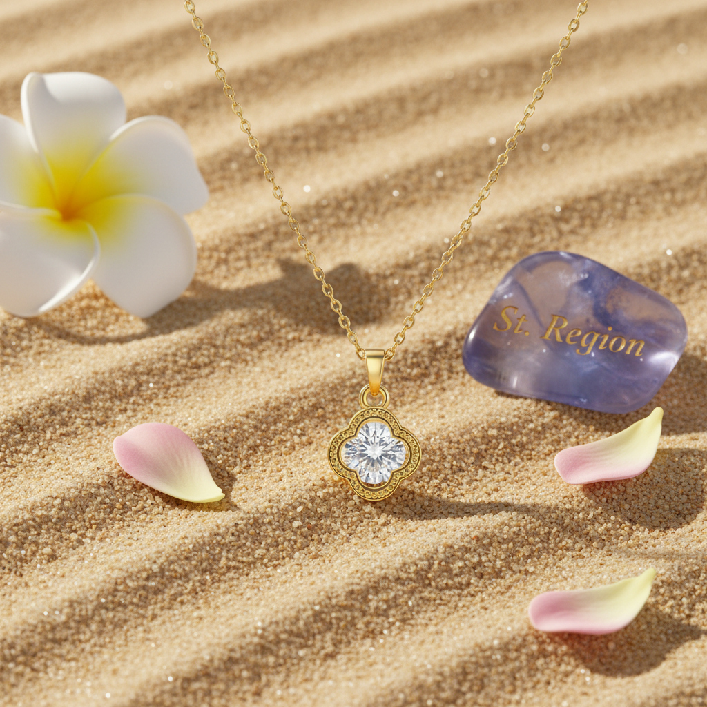 Crystal & 18K Gold-Plated Clover Pendant Necklace - Street Region