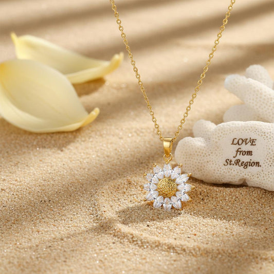 Crystal & 18K Gold-Plated Floral Pendant Necklace