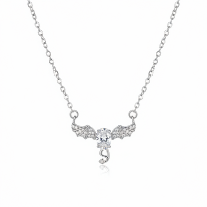 Crystal & Cubic Zirconia Bat Wing Pendant Necklace - Street Region
