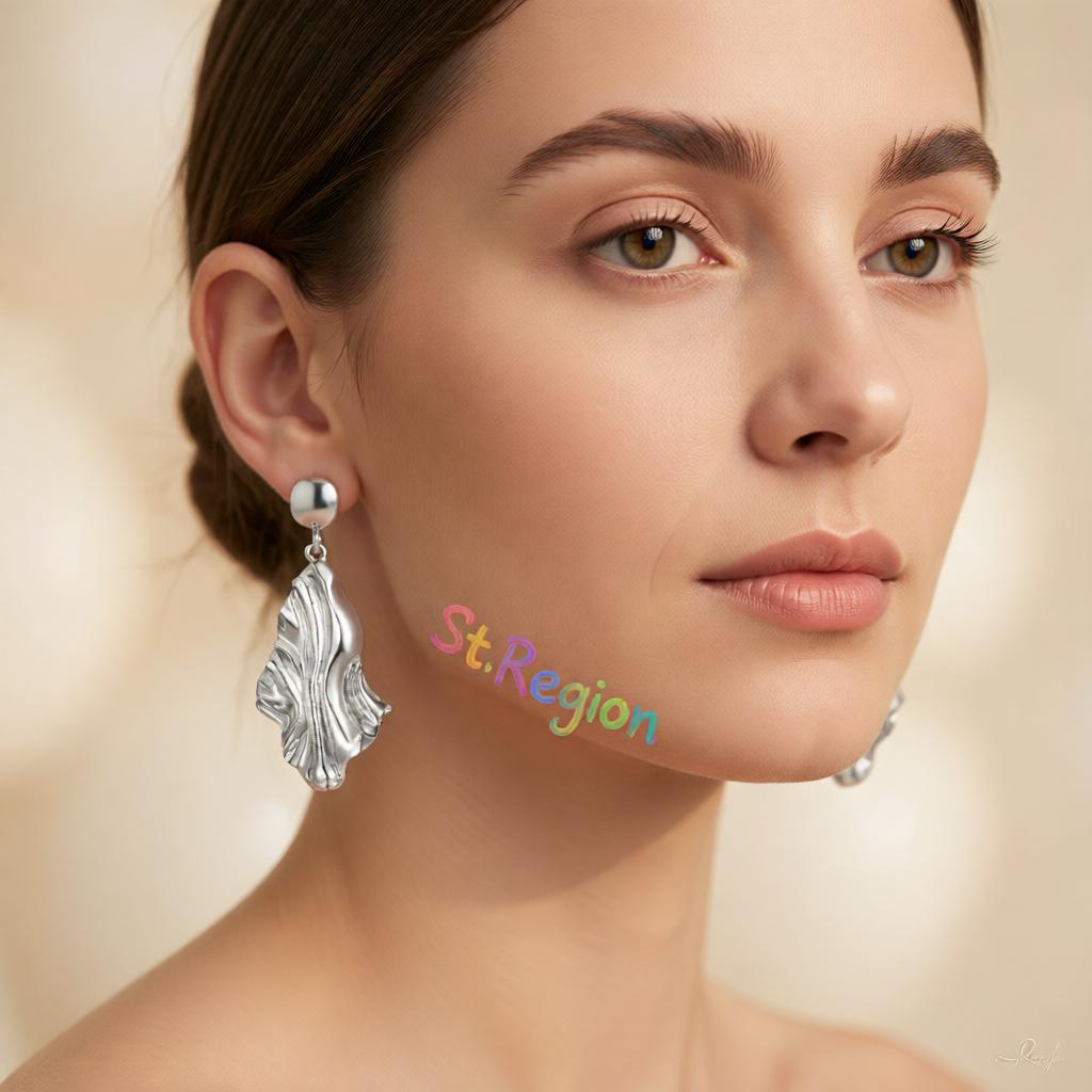 Silver-Plated Textured Drop Earrings, silver drop earrings for women, vintage-inspired design, styled look