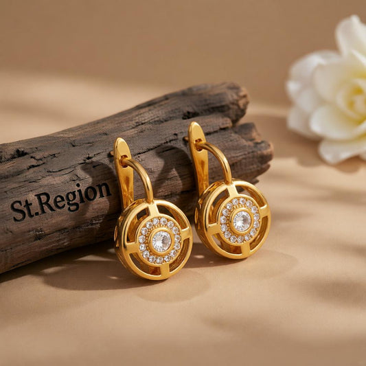 Crystal & Cubic Zirconia 18K Gold-Plated Cutout Huggie Earrings