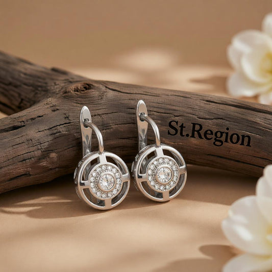 Crystal & Cubic Zirconia Silver-Plated Cutout Huggie Earrings