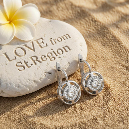 Crystal and Cubic Zirconia Silver-Plated Cutout Huggie Earrings, silver huggie earrings, lifestyle look