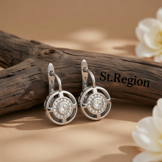 Crystal & Cubic Zirconia Silver-Plated Cutout Huggie Earrings