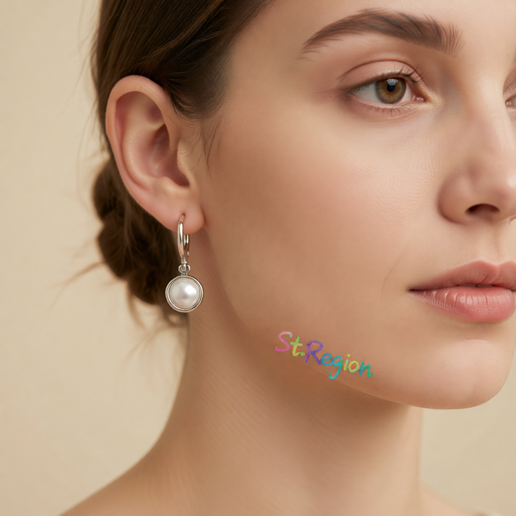 Pearl & Silver-Plated Huggie Earrings