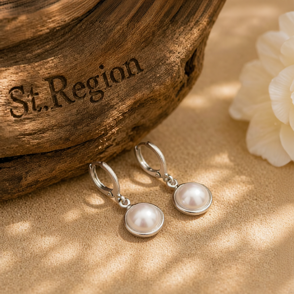 Pearl & Silver-Plated Huggie Earrings