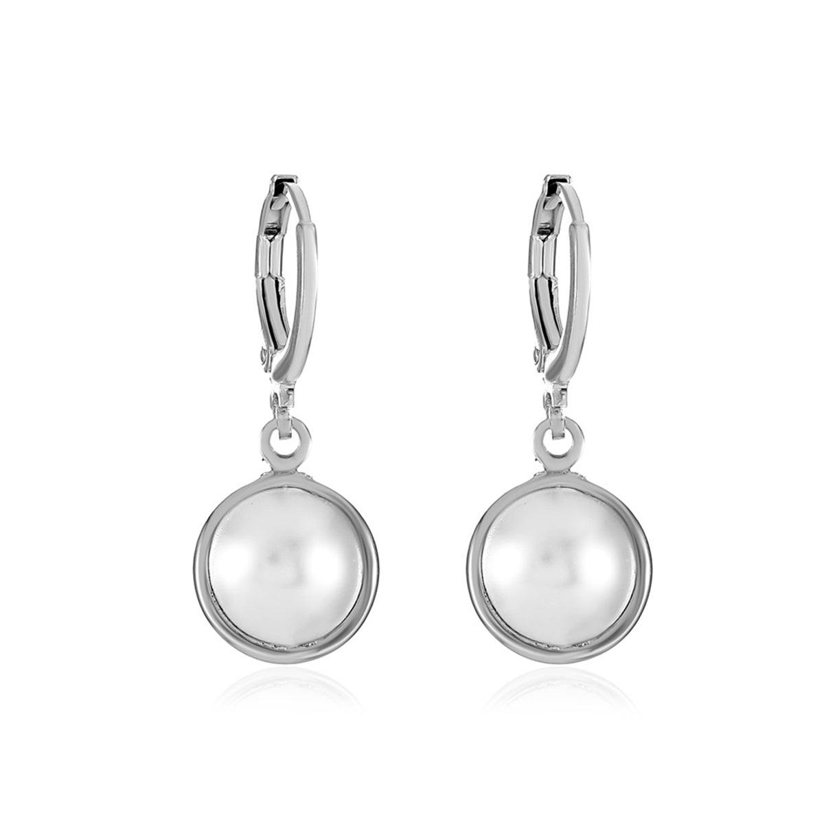 Pearl & Silver-Plated Huggie Earrings