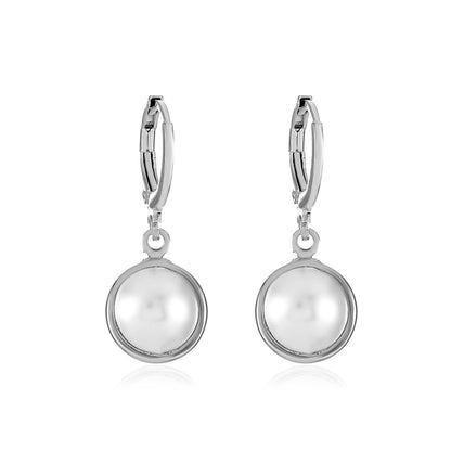 Pearl & Silver-Plated Huggie Earrings