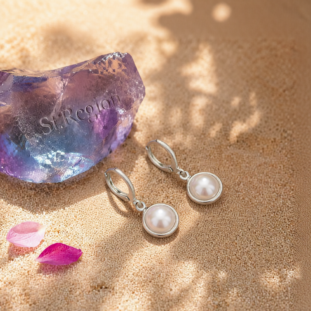 Pearl & Silver-Plated Huggie Earrings